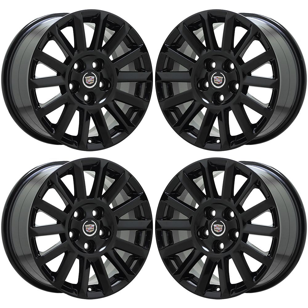 17" Cadillac CTS Sedan Gloss Black wheels rims Factory OEM GM set 4668