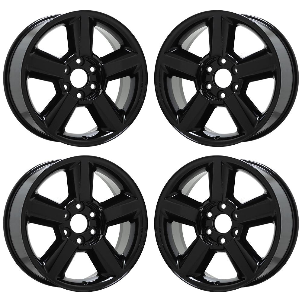 20" Silverado Tahoe Suburban Gloss Black wheels rims Factory OEM set 5308