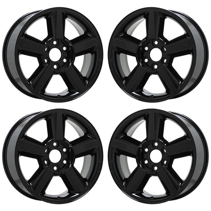20" Silverado Tahoe Suburban Gloss Black wheels rims Factory OEM set 5308