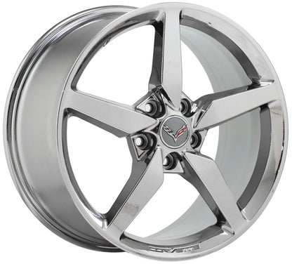 19" Chevrolet Corvette Stingray C7 Rear Bright Chrome Wheel Rim Factory OEM 5638