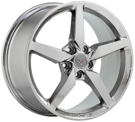 19" Chevrolet Corvette Stingray C7 Rear Bright Chrome Wheel Rim Factory OEM 5638
