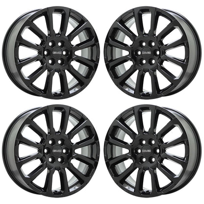 20" GMC Acadia Denali Gloss Black wheels Factory OEM set 14003 EXCHANGE