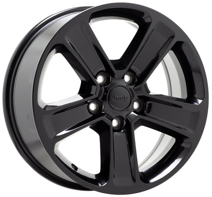 18" Jeep Wrangler Gladiator Gloss Black wheels Factory OEM set 5 9221 EXCHANGE