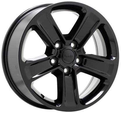 18" Jeep Wrangler Gladiator Gloss Black wheels Factory OEM set 5 9221 EXCHANGE