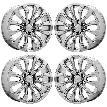 22" GMC Yukon Denali Bright Chrome wheels rims Factory OEM set 14025 EXCHANGE