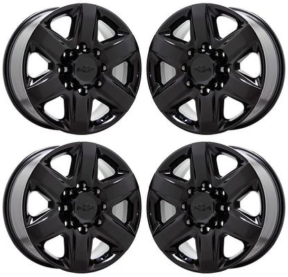 20" GMC Sierra 2500 3500 Gloss Black wheels rims Factory OEM set 5962