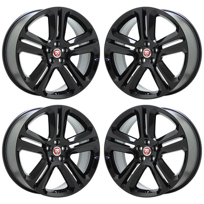 20" Jaguar F-Pace Gloss Black Wheels Rims Factory OEM Set 59976 EXCHANGE