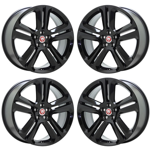 20" Jaguar F-Pace Gloss Black Wheels Rims Factory OEM Set 59976 EXCHANGE