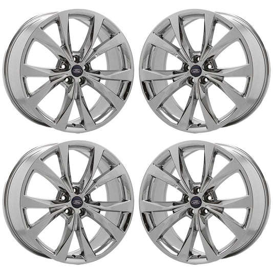 21" Ford Edge MKX Bright Chrome wheels rims Factory OEM set 10048