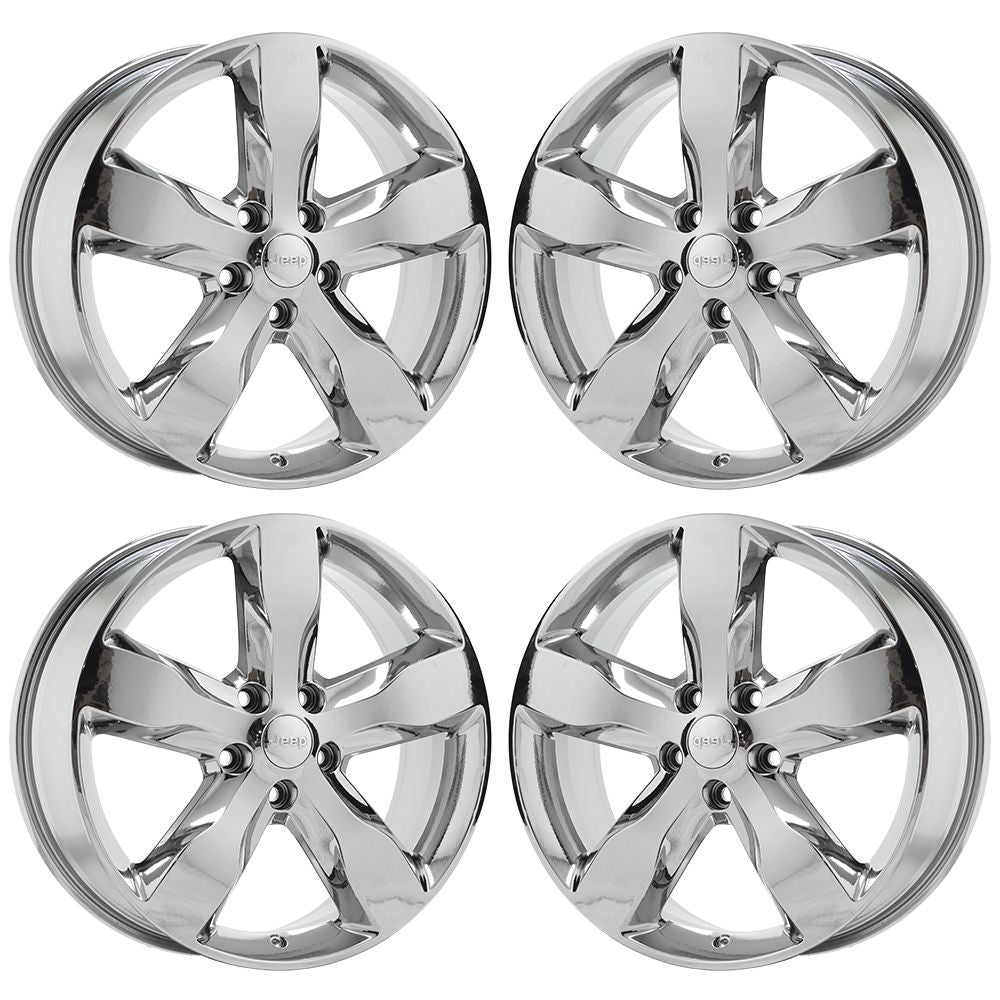 20" Jeep Grand Cherokee Bright Chrome wheels rims Factory OEM set 9107 EXCHANGE