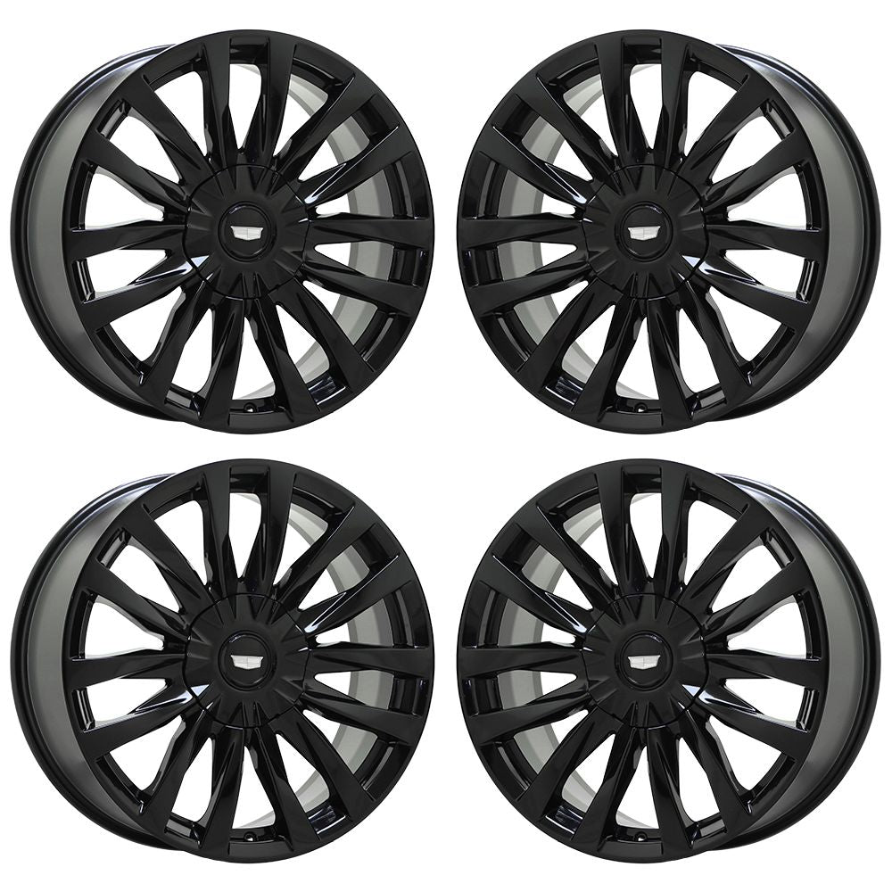 22" Cadillac Escalade Luxury Gloss Black wheels rims Factory OEM set 4873