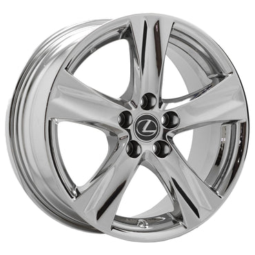 18x8" 18x8.5" Lexus IS250 IS350 Bright Chrome Wheels Factory OEM 74238 74239