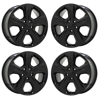 20" Jeep Grand Cherokee Durango Gloss Black wheels rims OEM set 2494