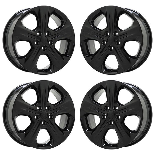 20" Jeep Grand Cherokee Durango Gloss Black wheels rims OEM set 2494