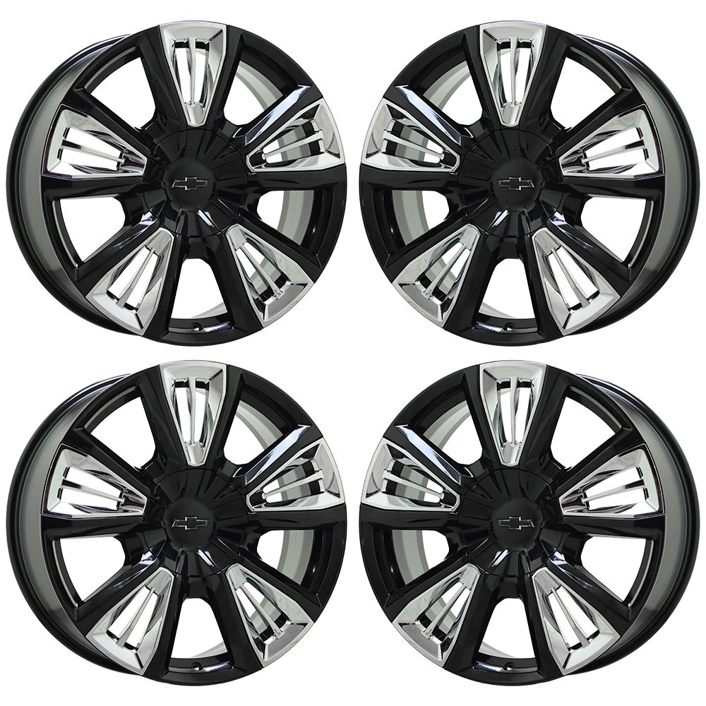 22" Silverado 1500 Suburban Tahoe 1500 Gloss Black wheels rims set 4 14046