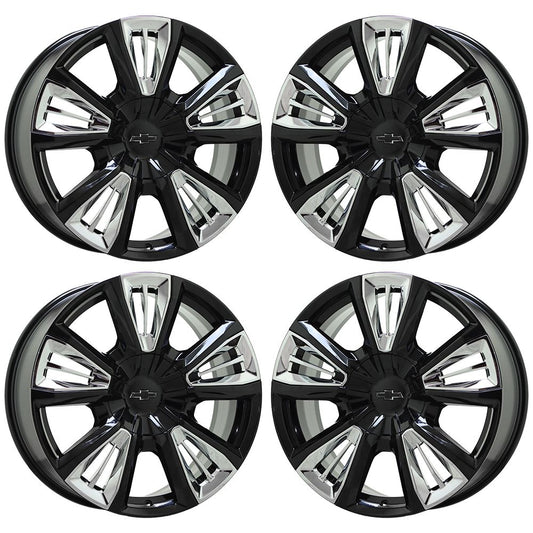 22" Silverado 1500 Suburban Tahoe 1500 Gloss Black wheels rims set 4 14046