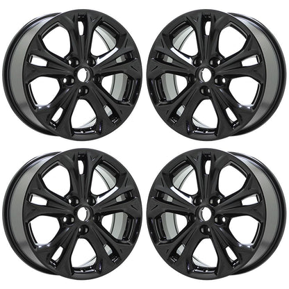17" Ford Fusion Gloss Black wheels rims Factory OEM set 3871