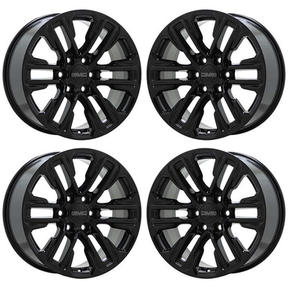 20" GMC Sierra Yukon 1500 Gloss Black wheels rims Factory OEM 14024 EXCHANGE
