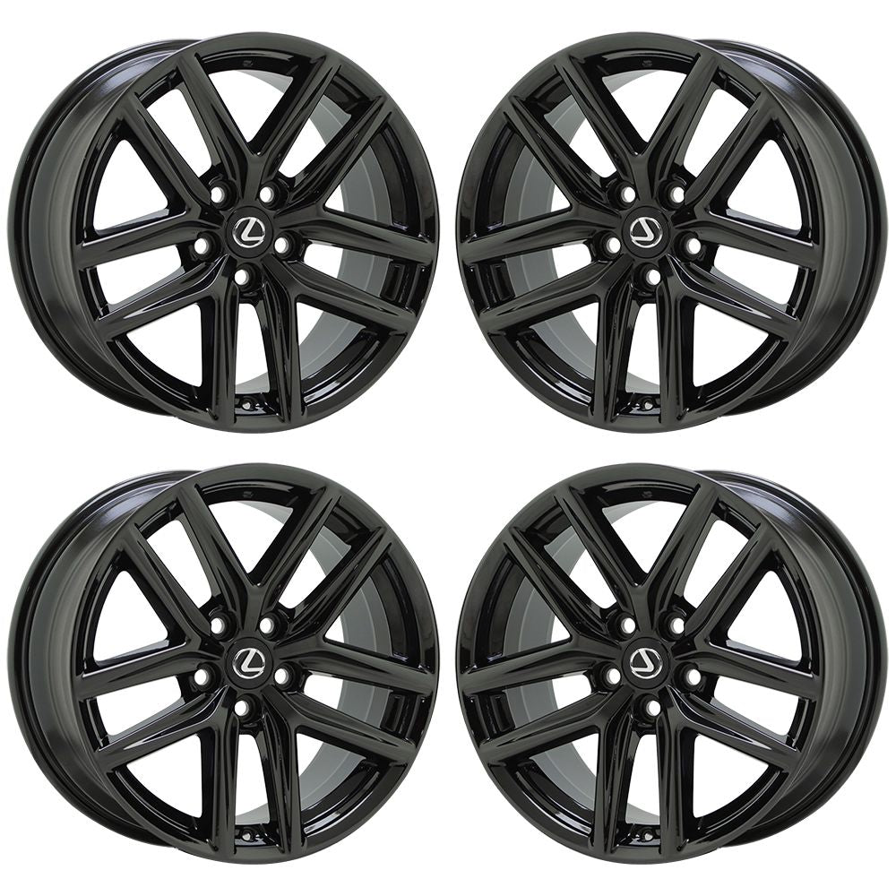 18" Lexus IS200 250 300 350 F-Sport Black wheels Factory OEM set 74292 74293