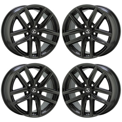 18" Lexus IS200 250 300 350 F-Sport Black wheels Factory OEM set 74292 74293