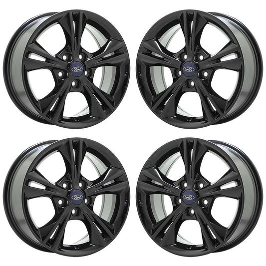 16" Ford Focus Gloss Black wheels rims Factory OEM set 2012-2018 - 3878