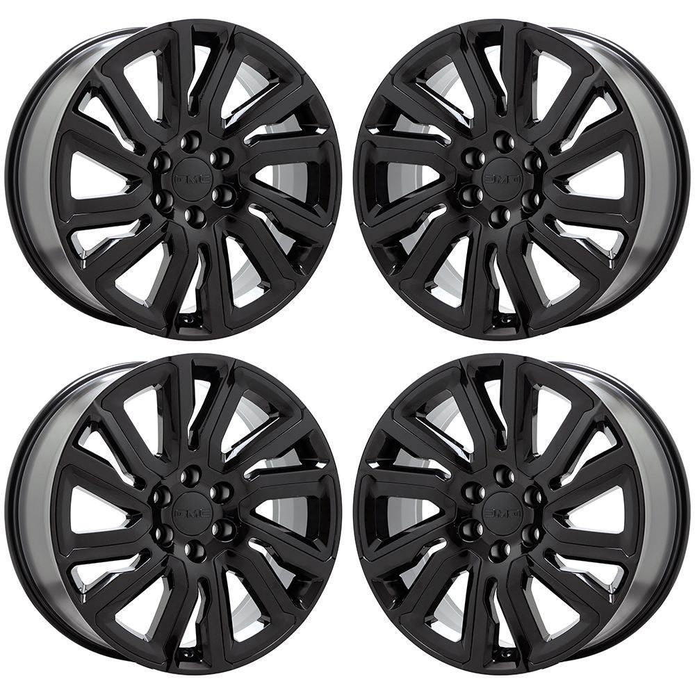 22" Sierra Yukon Silverado Suburban Tahoe Black wheels Factory set 5901 EXCHANGE