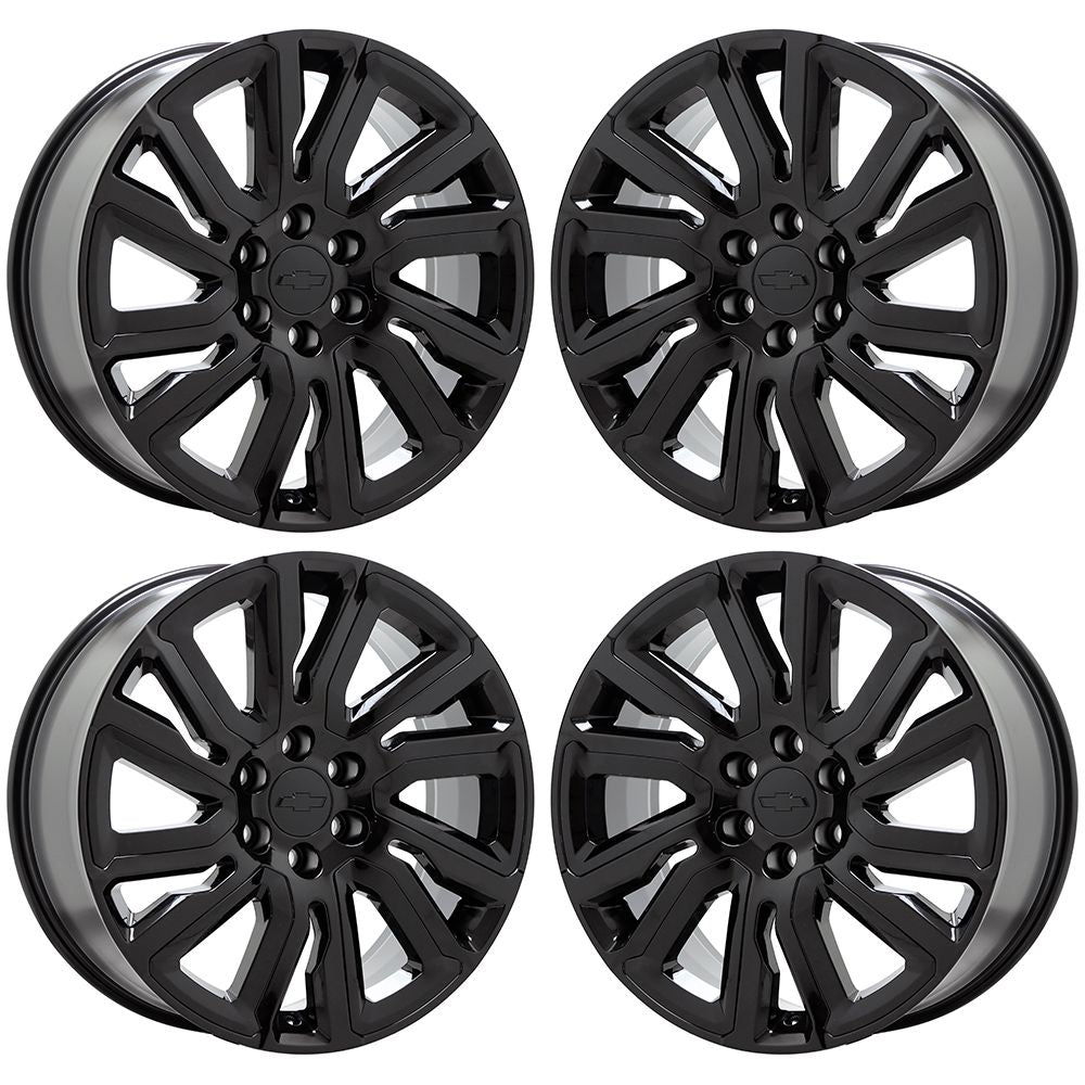 22" Sierra Yukon Silverado Suburban Tahoe Black wheels Factory set 5901 EXCHANGE