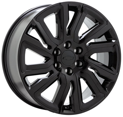 22" Sierra Yukon Silverado Suburban Tahoe Black wheels Factory set 5901 EXCHANGE
