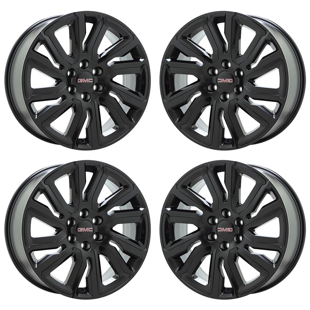 22" Sierra Yukon Silverado Tahoe Satin Black wheels OEM 5901 EXCHANGE