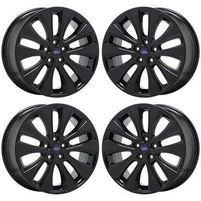 18" Ford Fusion Lincoln MKZ Gloss Black wheels rims Factory OEM set 10206