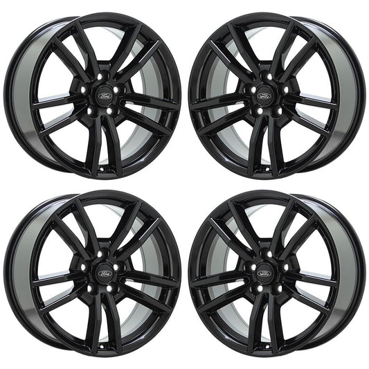 18" Ford Mustang Gloss Black wheels rims Factory OEM set 10030