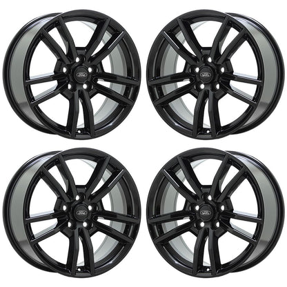 18" Ford Mustang Gloss Black wheels rims Factory OEM set 10030