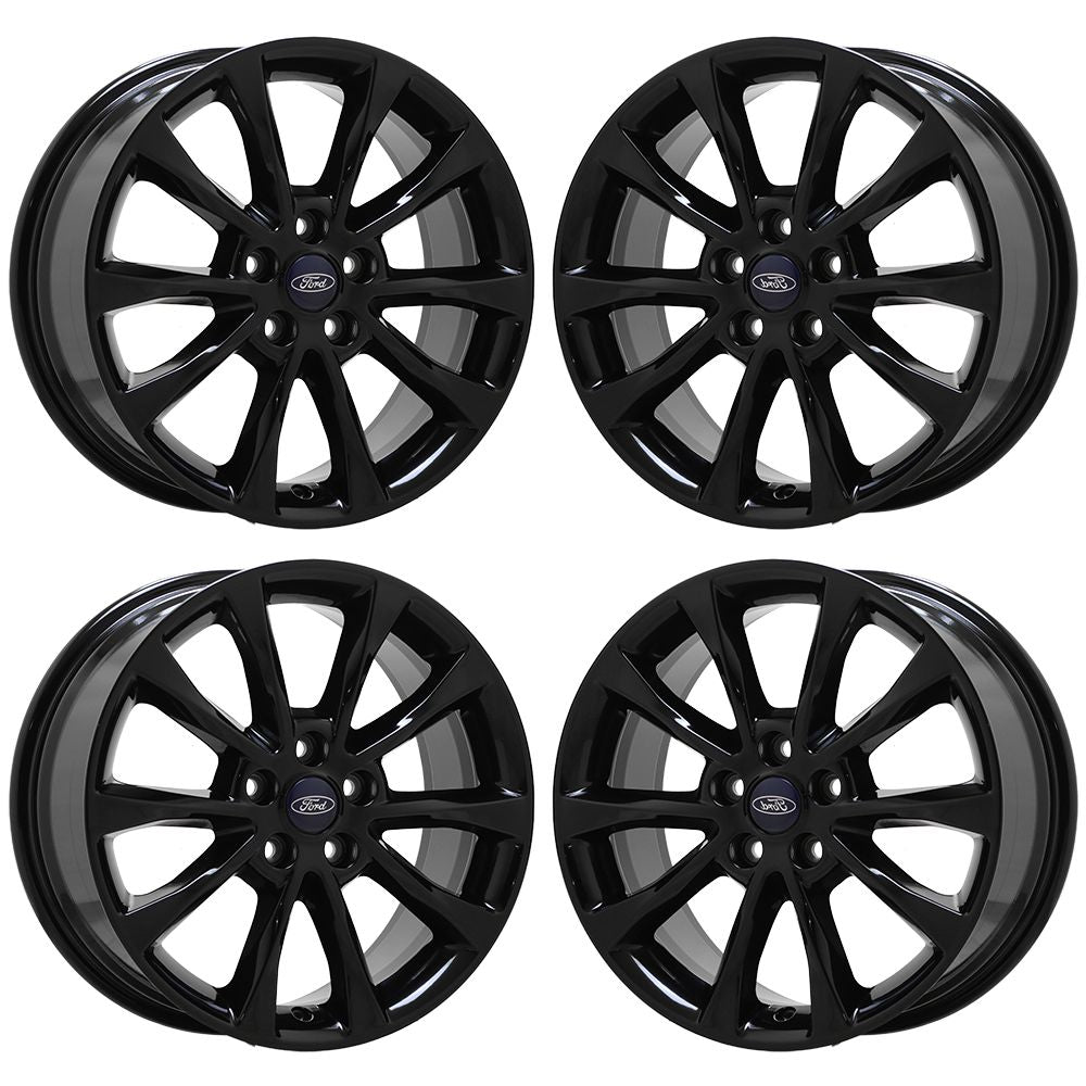 17" Ford Fusion Gloss Black wheels rims Factory OEM set 10119 EXCHANGE