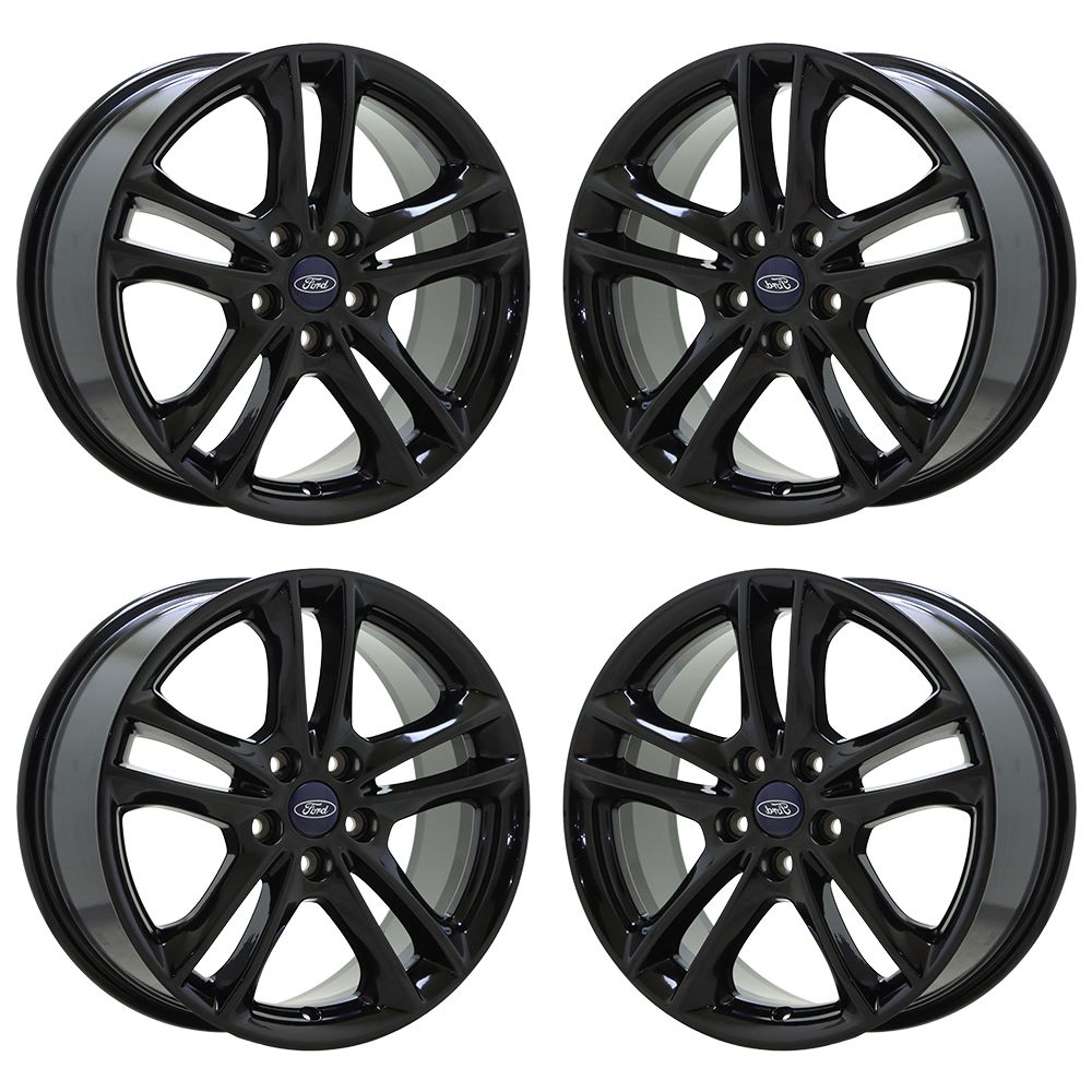 17" Ford Fusion Gloss Black wheels rims Factory OEM set 3984