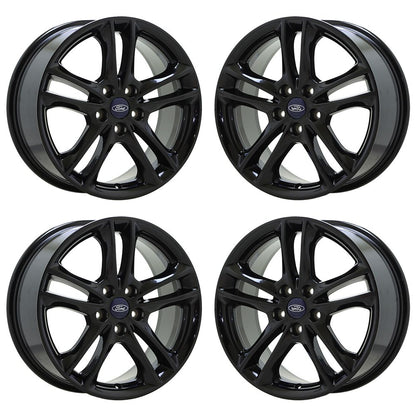 17" Ford Fusion Gloss Black wheels rims Factory OEM set 3984