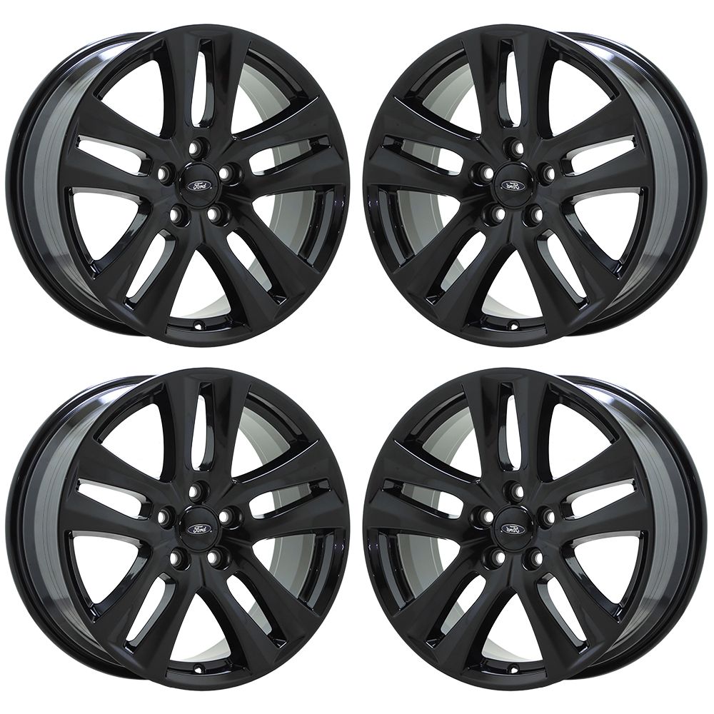 18" Ford Explorer Gloss Black wheels rims Factory OEM set 10182 EXCHANGE