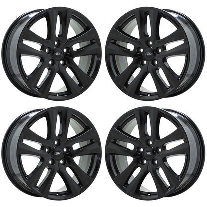 18" Ford Explorer Gloss Black wheels rims Factory OEM set 10182 EXCHANGE