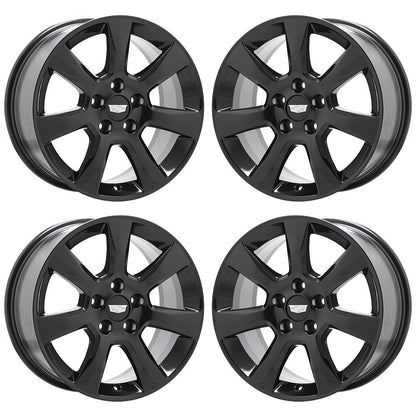 17" Cadillac ATS Sedan Gloss Black wheels rims Factory OEM set - 4702 4703