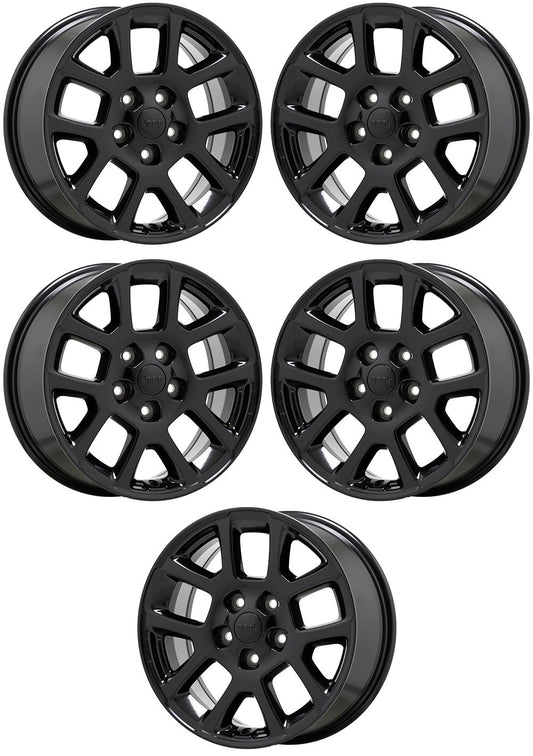 18" Jeep Gladiator Wrangler Gloss Black wheels Factory OEM set 5 9241 EXCHANGE