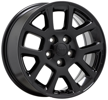 18" Jeep Gladiator Wrangler Gloss Black wheels Factory OEM set 5 9241 EXCHANGE