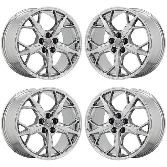 19x8.5 20x11 Corvette C8 Bright Chrome wheels Factory OEM GM 14011 14012