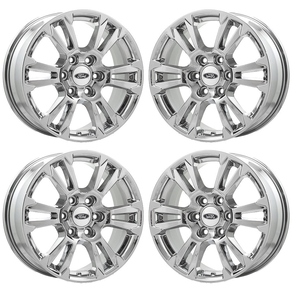 18" Ford F150 Bright Chrome wheels rims Factory OEM set 10001