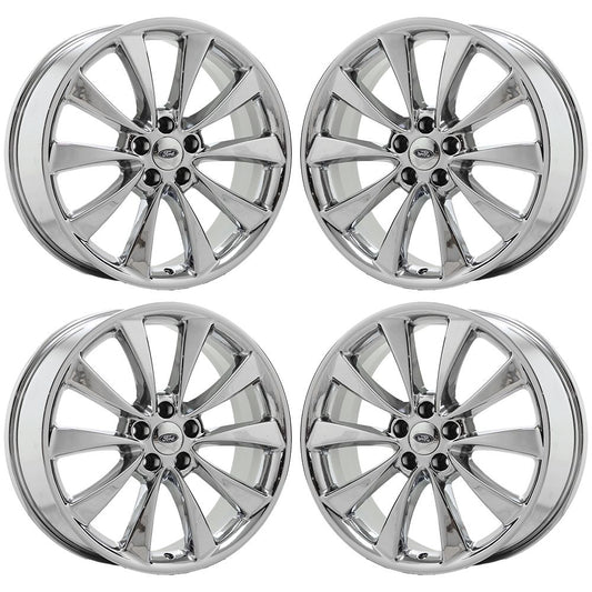 20" Lincoln MKS MKT Bright Chrome wheels rims Factory OEM set 3824 EXCHANGE