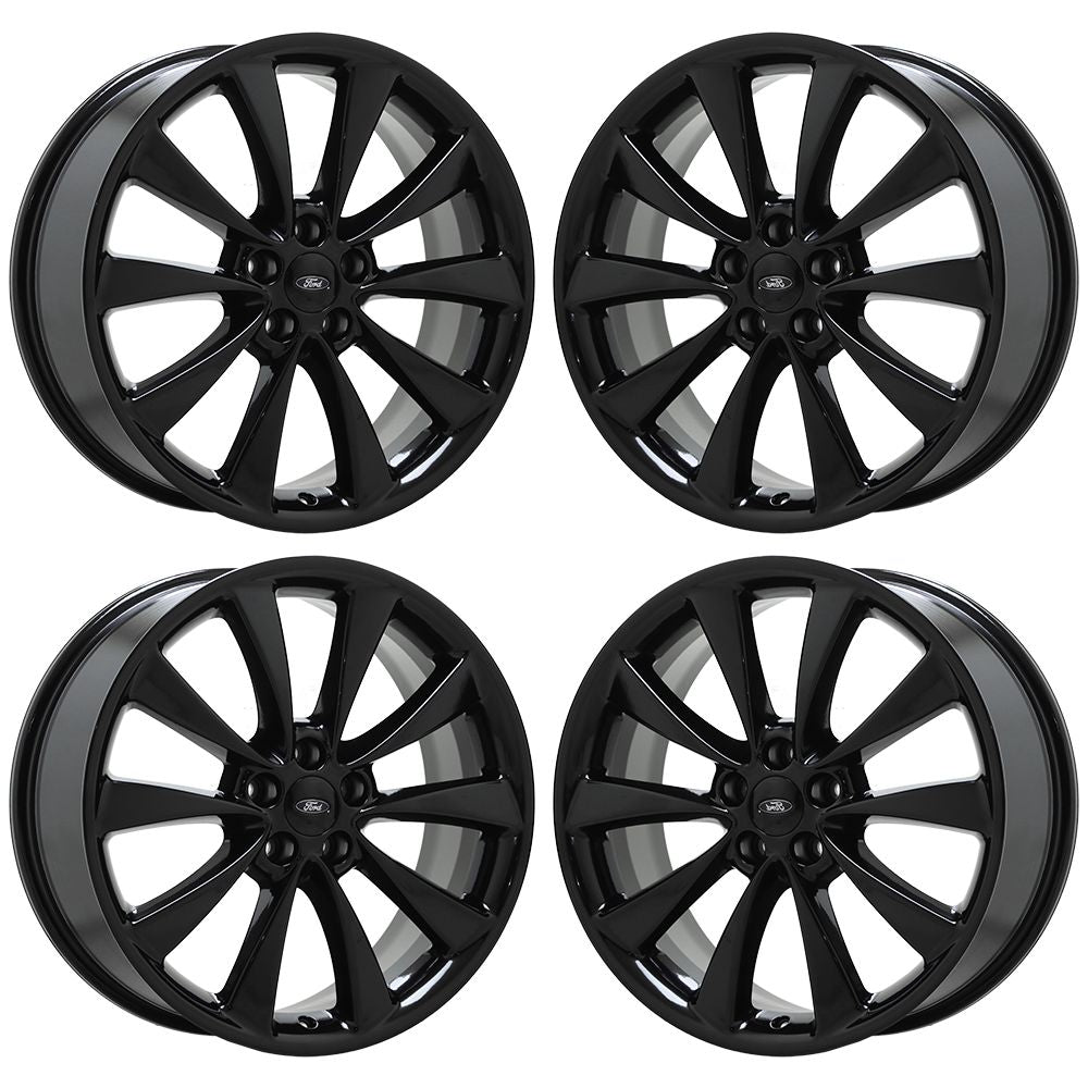 20" Lincoln MKS MKT Gloss Black wheels rims Factory OEM set 3824