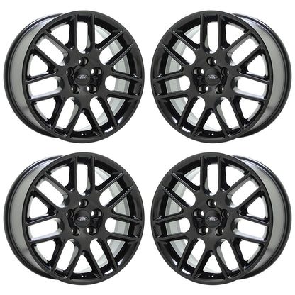 18" Ford Mustang Gloss Black wheels rims Factory OEM set 3886