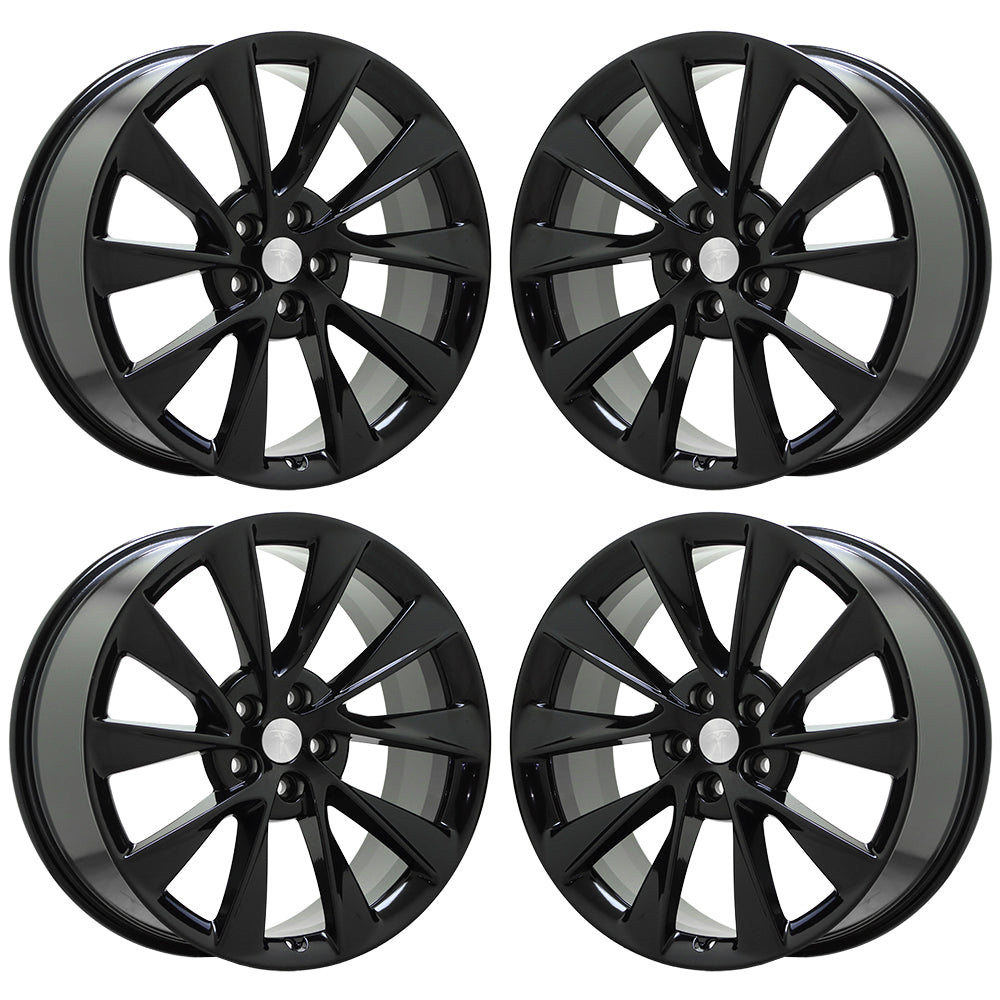 21" Tesla Model S Gloss Black wheels rims Factory OEM set 96249 96250 EXCHANGE