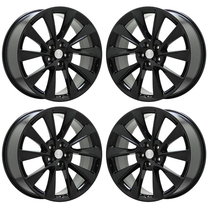 21" Tesla Model S Gloss Black wheels rims Factory OEM set 96249 96250 EXCHANGE