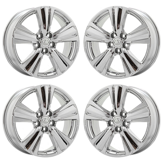 18" Lexus UX200 UX250H Bright Chrome wheels rims Factory OEM set 4 74386