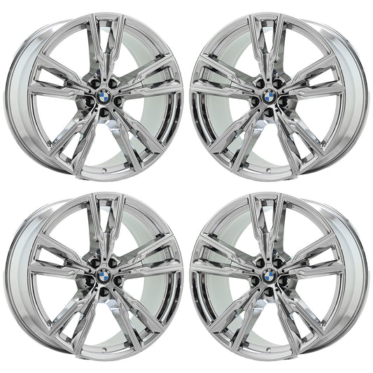22" BMW X5 X6 series Bright Chrome wheels rims Factory OEM set 86470 86473