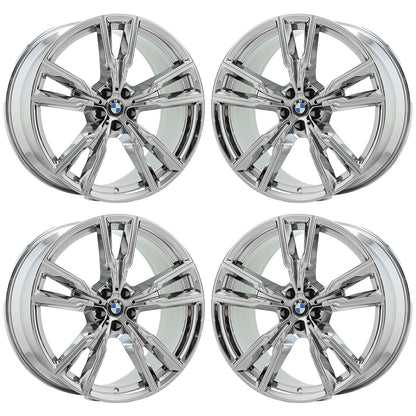 22" BMW X5 X6 series Bright Chrome wheels rims Factory OEM set 86470 86473